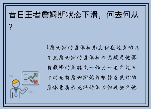 昔日王者詹姆斯状态下滑，何去何从？